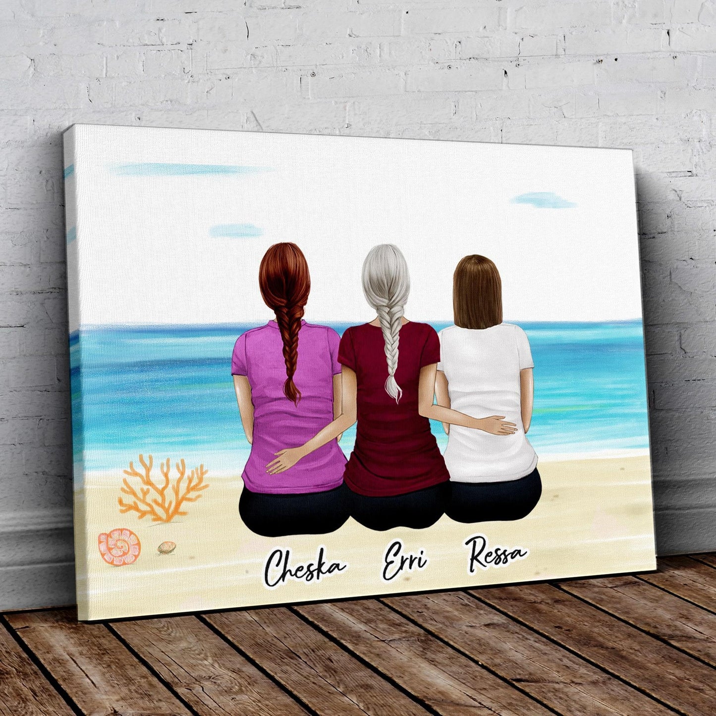 Beach Sand Personalized Best Friend Wrapped Canvas