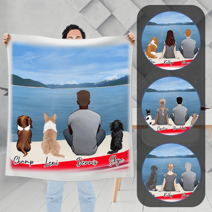 On A Boat Personalized Pet & Owner Blanket