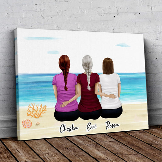 Beach Sand Personalized Best Friend Wrapped Canvas