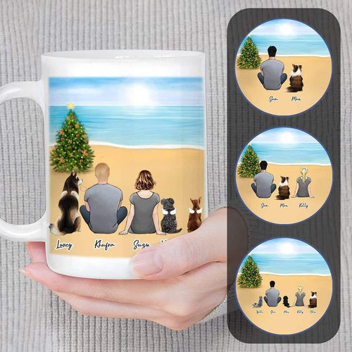 Christmas Beach Personalize Pet & Owner Coffee Mug