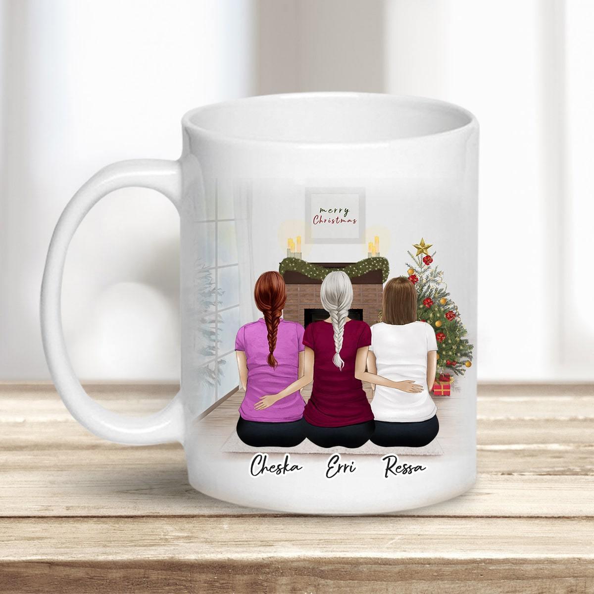 Christmas Scene Personalized Sister Best Friend Coffee Mug